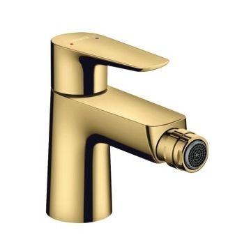 Baterie bideu Hansgrohe Talis E cu ventil pop-up gold optic lustruit