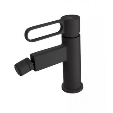 Baterie bideu FDesign Zaffiro, negru, cu ventil - Culoare Negru Baterie bideu FDesign Zaffiro, negru, cu ventil - Culoare Negru