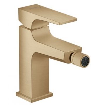 Baterie bideu Hansgrohe Metropol cu ventil push-open bronz periat