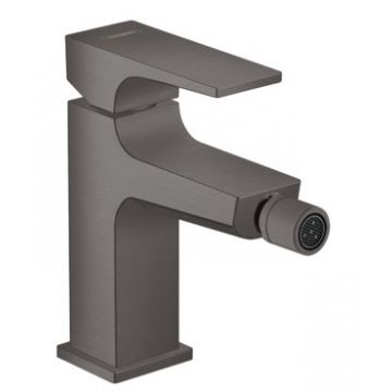 Baterie bideu Hansgrohe Metropol cu ventil push-open negru periat