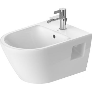 Bideu suspendat Duravit D-Neo 37x54cm WonderGliss alb